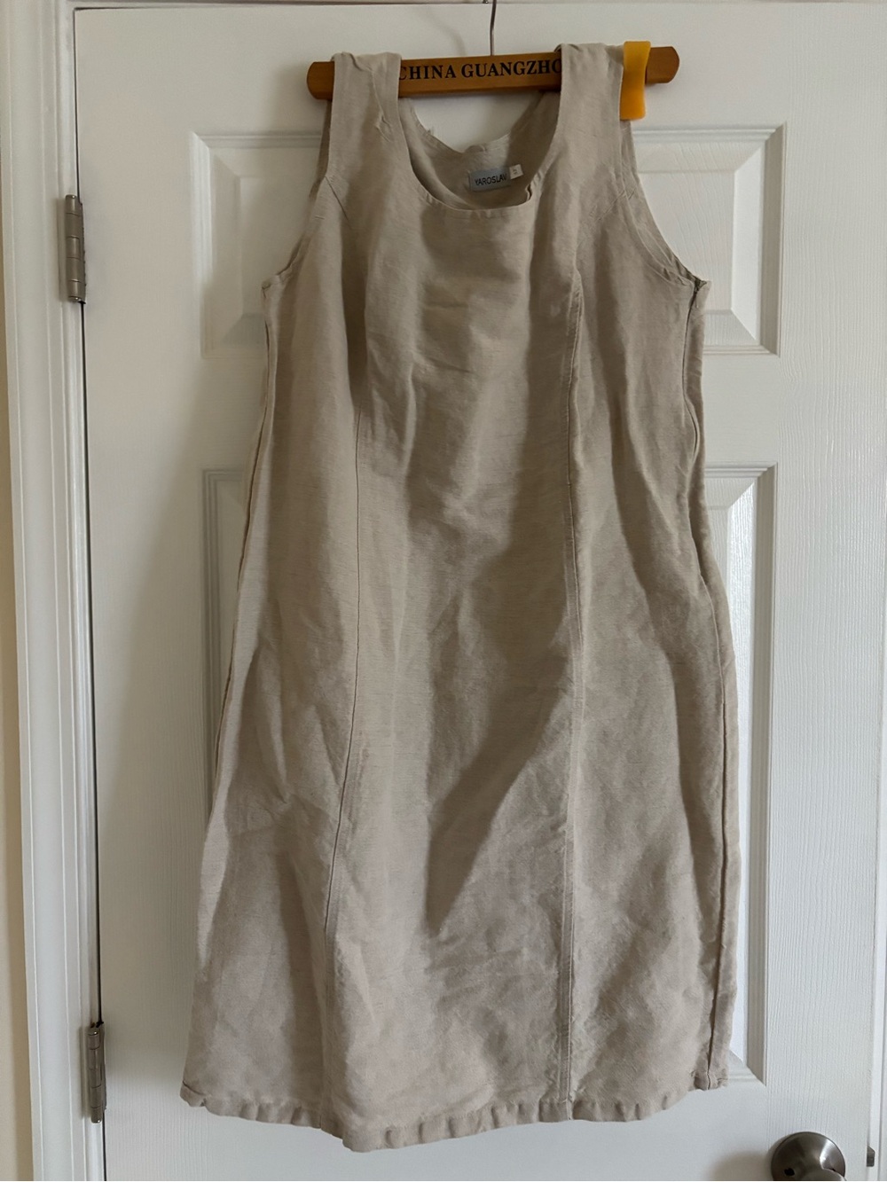 Pure Linen Sleeveless Midi Dress